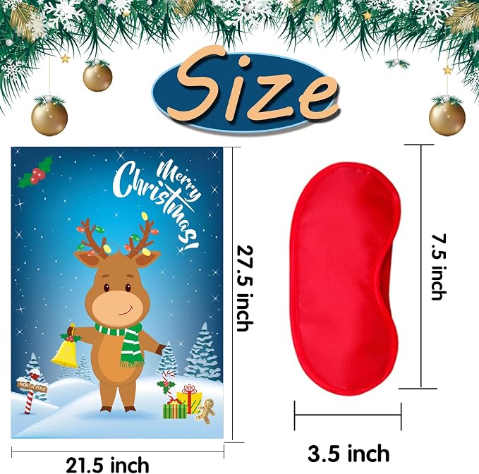 Funnlot Christmas Party Games for Kids Pin The Nose On The Deer Kids Christmas Games for Party Christmas Activities for Families Pin The Nose On The for Adults Christmas Games