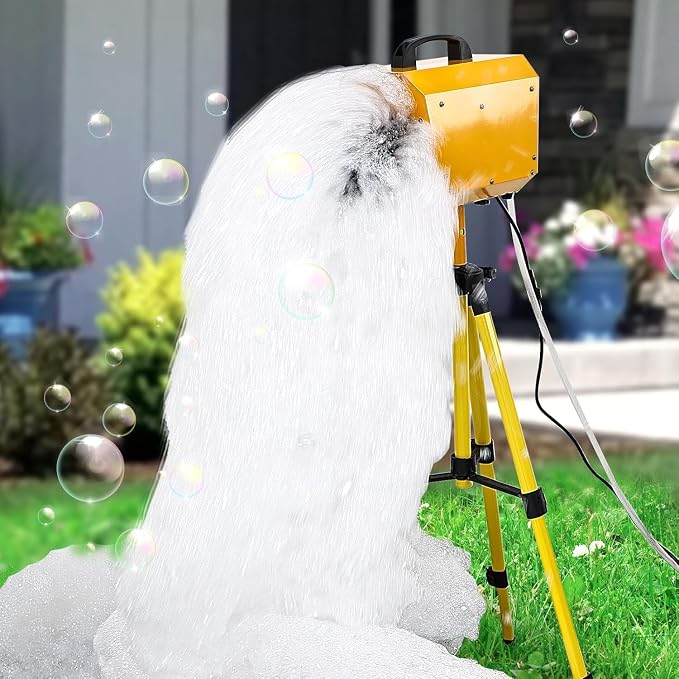 UPGREY Foam Machine for Parties, 3–5m Spray Cannon, Waterproof Foam Maker with Adjustable 4-Position Tripod Stand, Control Box & Pump for Birthday Parties