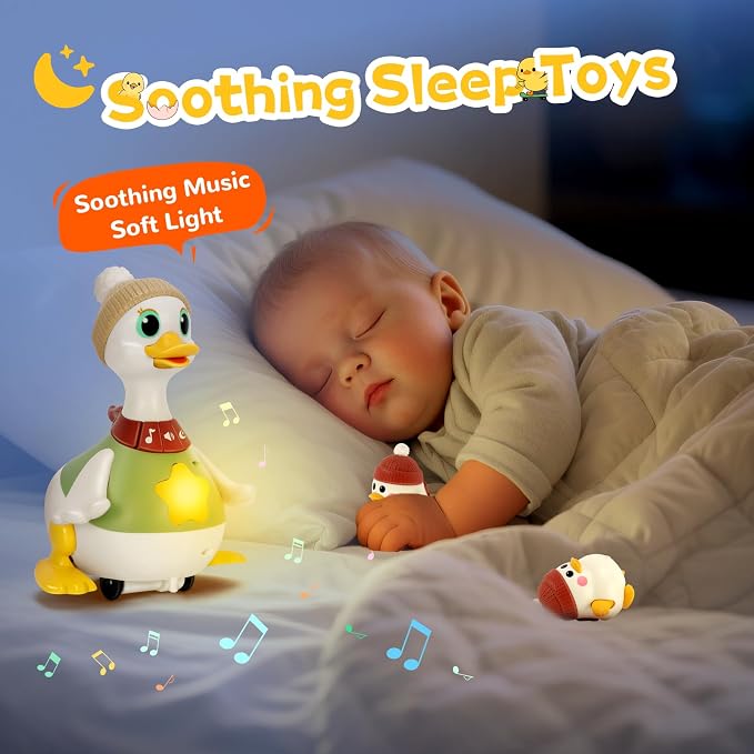 KETIEE Baby Toys 6-12 Months Musical Dancing Duck Set | Tummy Time Crawling Toy with Lights and Sounds, 3 Interactive Ducks for Sensory Development, Gift for 1-3 Year Old Boy Girl
