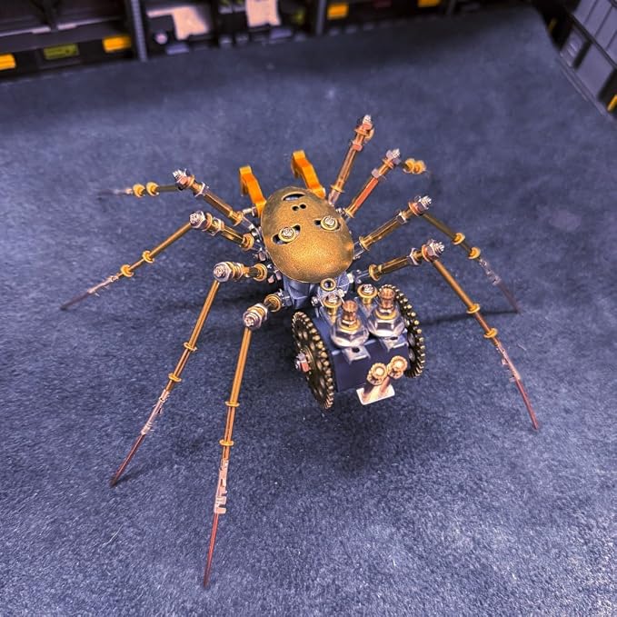 3D Metal Insect Puzzle for Adults, 186PCS Human-Face Hunting Mechanical Spider Model Kit, DIY Assembly Metal Puzzle Decoration Gift for Birthday Christmas