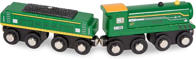 Battat – Classic Trains – 6 Pieces Wooden Railroad Set – Magnetic Toy Trains – Train Engines & Cars – 3+ Years– Wooden Locomotives & Freight Cars