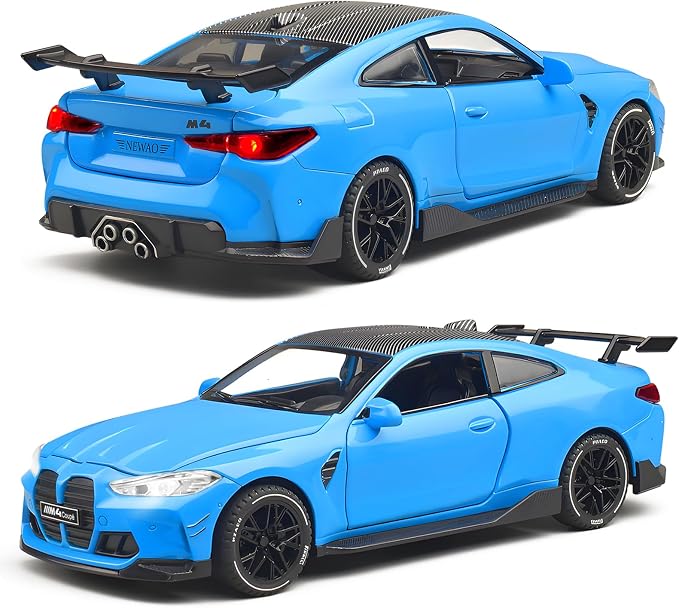 Toy Cars 1:32 Diecast Model Cars, with Light, Sound and Pull-Back Function, Zinc Alloy Car Models for Kids Who Love Automotive Mechanics & Collecting Exotic Sports Cars (Blue)