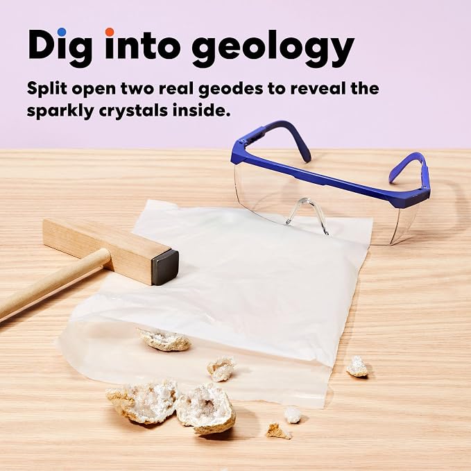 KiwiCo Volcano Science Kit for Kids Ages 5–8 – STEM Educational Toy & Science Gift with Rock & Mineral Exploration, Real Geodes, Magnifying Lens, Display Case & Eruption Experiment