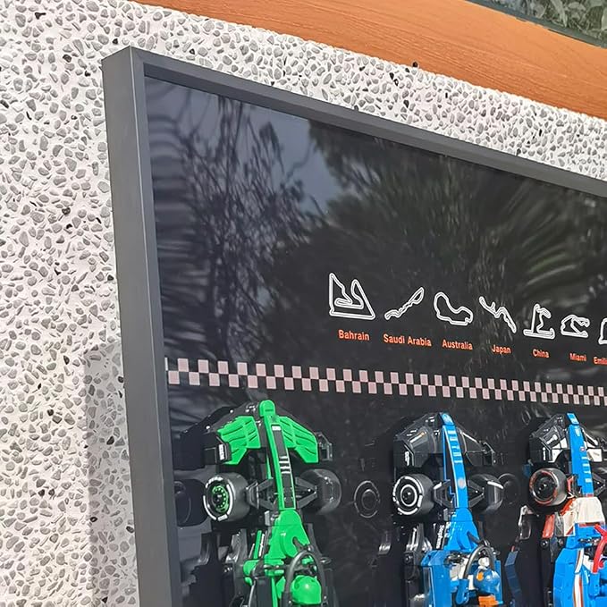 Display Wallboard for Lego Speed 66802 Champions - Contains 10 Sets in 1(77242,77243,77244,77245,77246,77249,77251) F1,Adult Collectibles for Car Wall Mount Building Blocks (Only Display Wallboard)