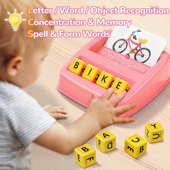 NARRIO Educational Toys for 3 4 5 Year Old Girl, Matching Letter Game Puzzles for Kids Ages 4-6, Preschool Learning Toys for Toddlers 2-4 Year Old Girl Gifts