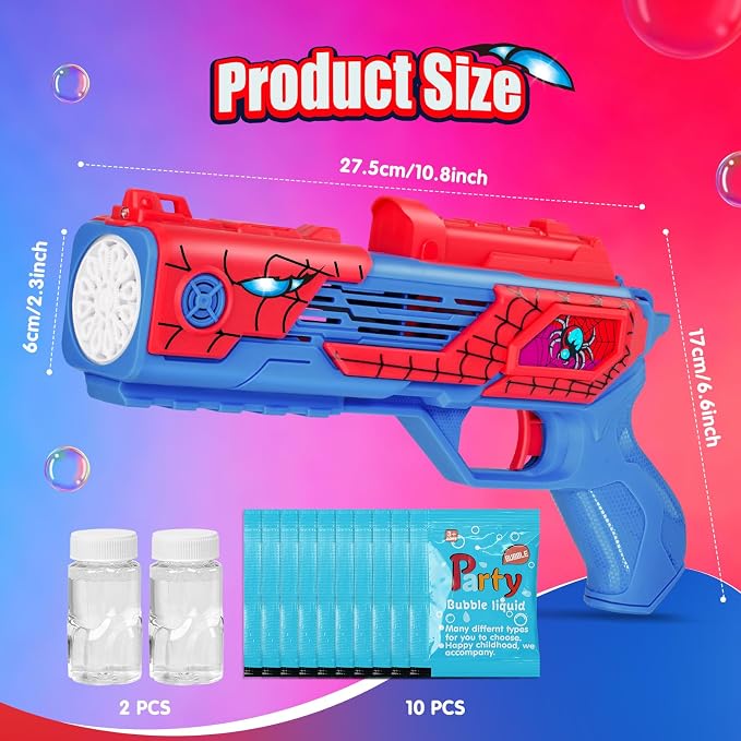 Rechargeable Bubble Gun for Kids, Toys for Boys 3-4, 4-6, Bubble Machine for Kids, Outdoor Toys for Kids Age 4-8, Easter, Summer, Wedding, Party Favors, Halloween, Birthday Gifts