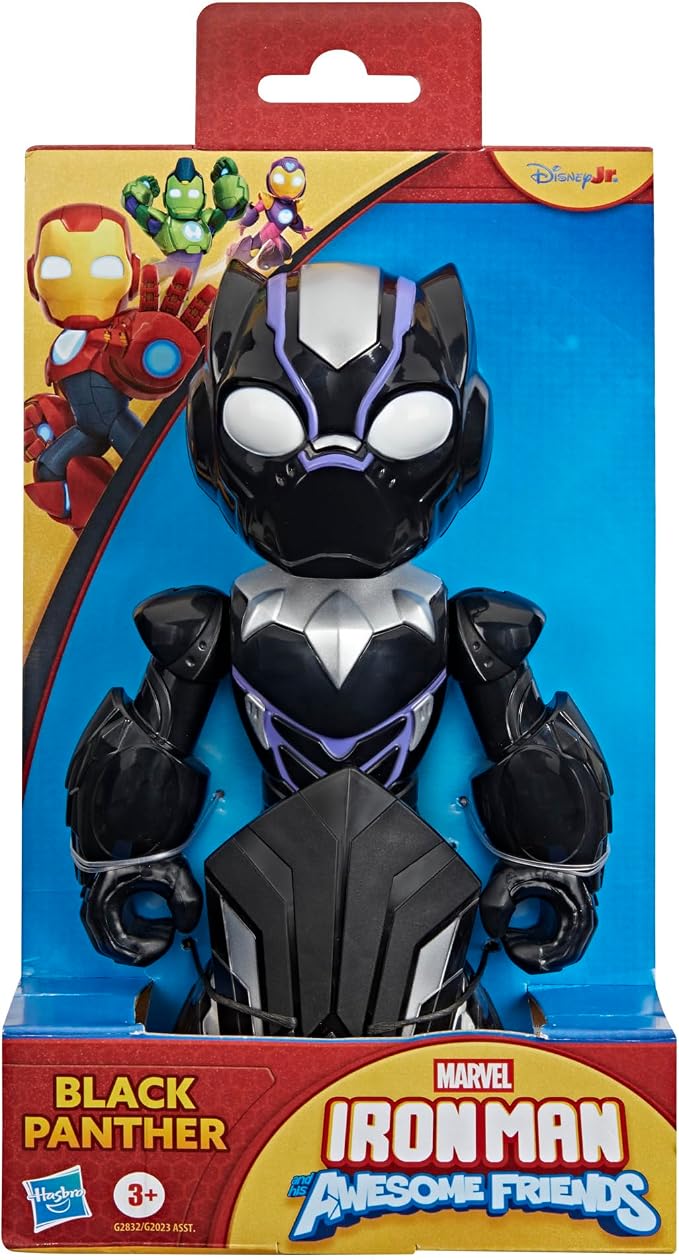 Marvel Iron Man and His Awesome Friends Supersized Black Panther Action Figure, 9-Inch (22.8 CM) Super Hero Toys for Kids, Ages 3+
