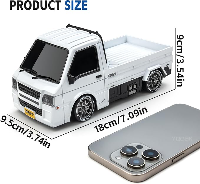 1/24 RC Drift Car, Remote Control Car, 2.4GHz 20KM/H 4WD High Speed RC Truck,Drifting Tires＆Two Batteries Racing Sports Toy Idea Gift for Boys Girls and Adults Kids
