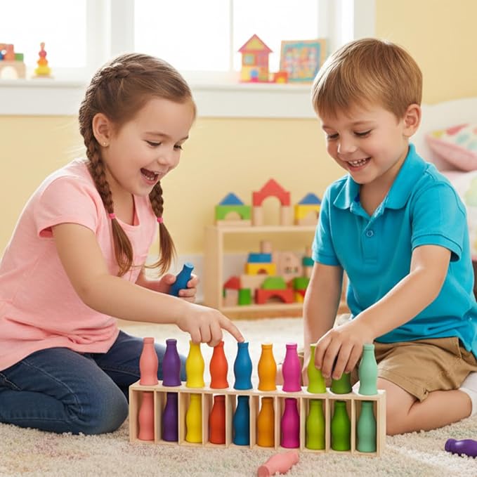 Bottle Color Match Game, Fun Family Board Game for Kids 8-12, 2-4 Player Bottle Collision Game for Kids and Adults, Perfect for Travel Camping Holidays Party Night