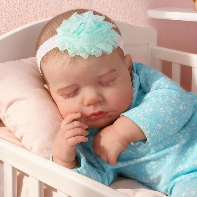WOOROY Realistic Reborn Baby Dolls Girl - 20 Inch Lifelike Newborn Full Body Vinyl Sleeping Real Life Baby Doll, Handmade Poseable Doll with Accessories Gift Companion for Kids Age 3+