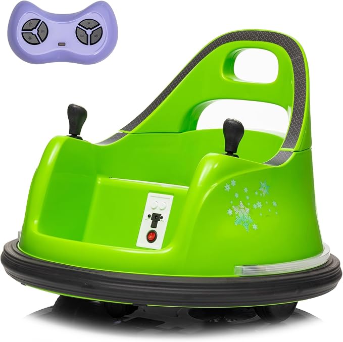 FINITO 12V Ride On Electric Bumper Car for Kids with Remote Control, 360 Degree Spin, LED Lights, Music, Safety Belt for Age 3+ Years Kids, Gift for Boys and Girls
