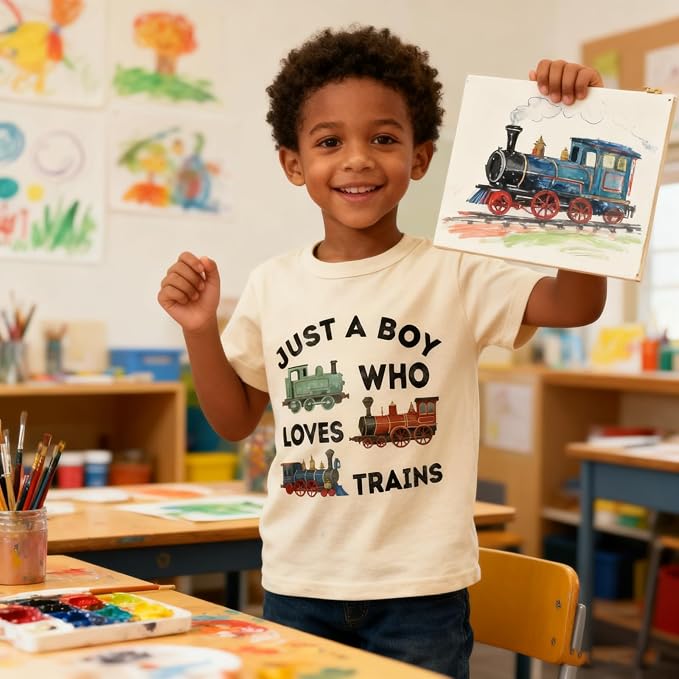 Todder Boys Shirt Kids Trains Bug Retro Nature Cool Tees Tops 2-7 Years
