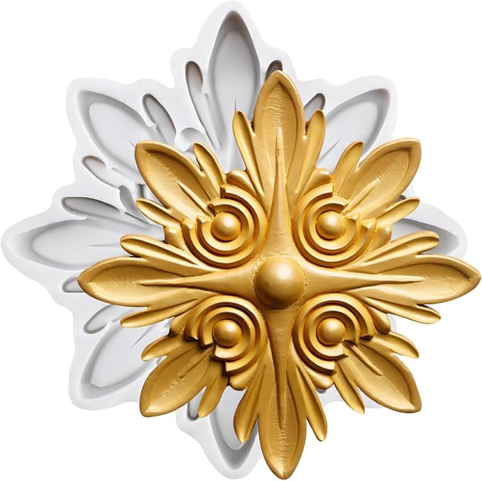 Baroque Relief Flower Polymer Clay Mold Baroque Flower Silicone Molds for DIY Craft Epoxy Resin Casting Polymer Clay Tools Crafts Air Dry Jewelry Making