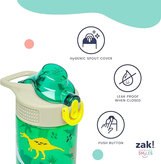 Zak Designs Marvel Spider-Man Sage Kids Water Bottle For School or Travel, 16oz Durable Plastic Water Bottle With Straw, Handle, and Leak-Proof Spout Cover, 2-Pack (Spidey and His Amazing Friends)
