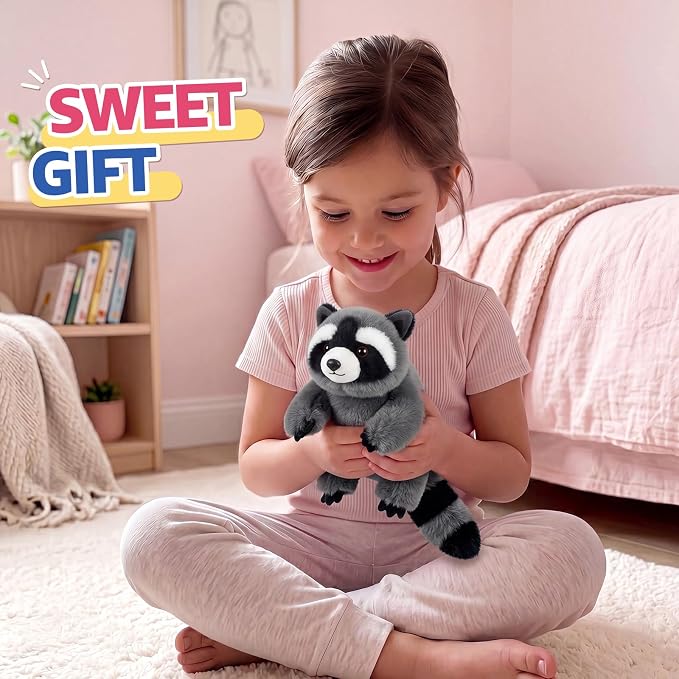 PEACH CAT Raccoon Stuffed Animal Cute Plushies Small Plush Toys Birthday Gifts for Girls Boys Kids