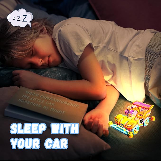 Paint Your Own Car Lamp Kit, Arts and Crafts for Kids Ages 8-12, Arts and Crafts for Kids 4-6, DIY Vortex Wing 4WD Night Light, Painting Kit Birthday Gifts for Girls Boys Ages 3 4 5 6 7 8 9 10 11 12+