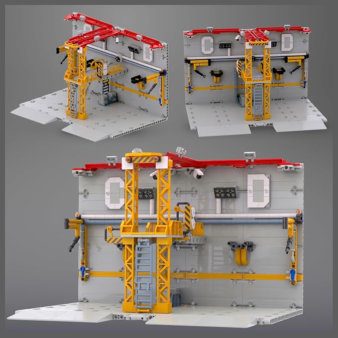 MyBuild Mecha Hangar 7007 – Robot Building Kit, Modular Mecha Base & Multi-Level Display System, Maintenance Bay for Mech Builds, Compatible with 7006 & 7008, Ages 16+