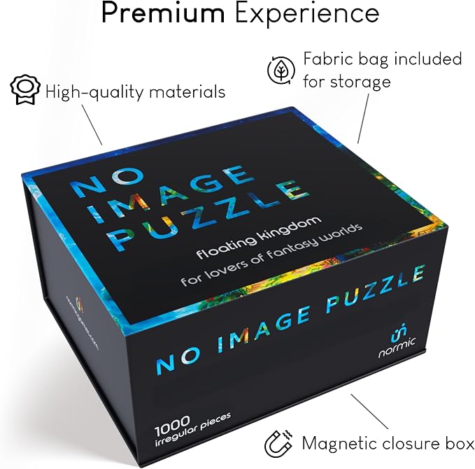 No Image Puzzle 1000 Irregular Pieces Extreme Difficult Jigsaw Challenge Adults Hardest Puzzle No Guide Ultimate Brain Teaser Hard Level Floating Kingdom Mystery Unique Gift