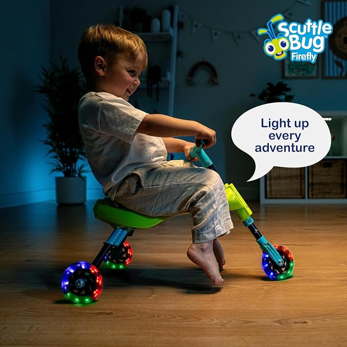 3-Wheel Ride-On Balance Bike, Foldable Ride-On Tricycle with Adjustable Legs, Develop Toddler Balance and Coordination, Boys and Girls Ages 1-4