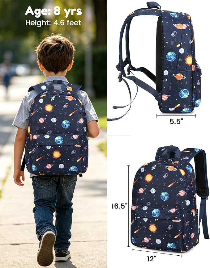 CAMTOP Preschool Backpack for Kids Boys Girls Toddler Backpack Kindergarten School Bookbags for Age 3-8 (Blue Space)