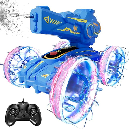 Amphibious Remote Control Car for Boys - 4WD Amphibious 2.4 GHz 360°Rotation RC Cars - Water and Land RC Stunt Car Toy for 5 6 7 8 9 10 Year Old Boys Girls Christmas Birthday Gifts