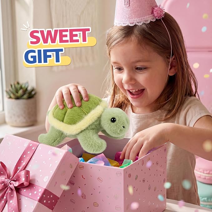 PEACH CAT Sea Turtle Stuffed Animal Cute Plushies Small Plush Toys Birthday Gifts for Girls Boys Kids
