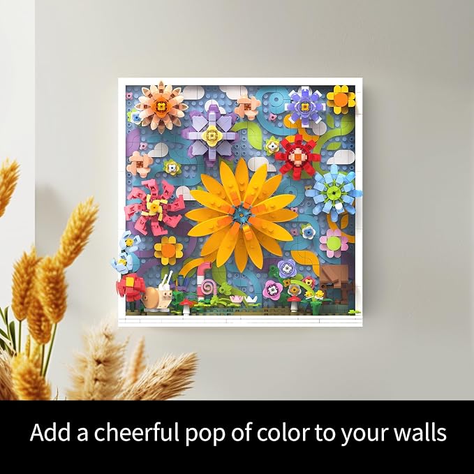 TG BLOCKS Micro Brick Flower World Building Set, 3D Floral Wall Art Home Office Decoration or Table Display, Creative Building Craft Set, Ideas Gift Building Toy for Adults,Teens Ages 8+ Kids