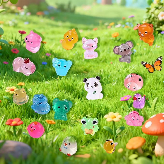 Mini Glow In The Dark Animal Resin Models, Resin Animals Mystery Bags, Individually Wrapped Blind Bags Tiny Animal Figurines, Collectible Mini Animals For Fairy Garden, DIY Crafts (200, animals)