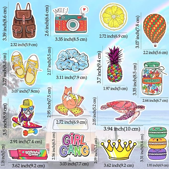 QTL Cute Stickers for Tween Girls Gifts, Waterproof Vinyl Party Favor Stickers, Easter Basket Stuffers, Birthday Gifts, Laptop Water Bottle,50PCS