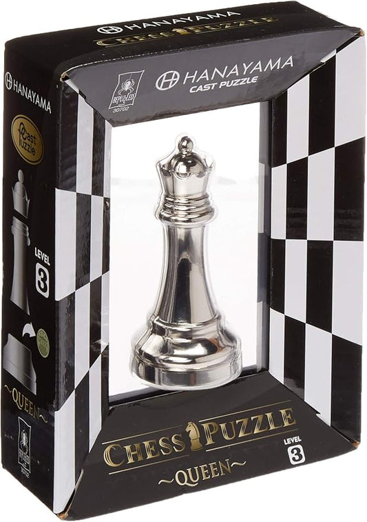 BePuzzled Hanayama Metal Cast Queen Chesspiece Puzzle Find Lucky Coins, Advanced Challenging Brain Teaser Game for Kids Age 8 & Above (Level 3)