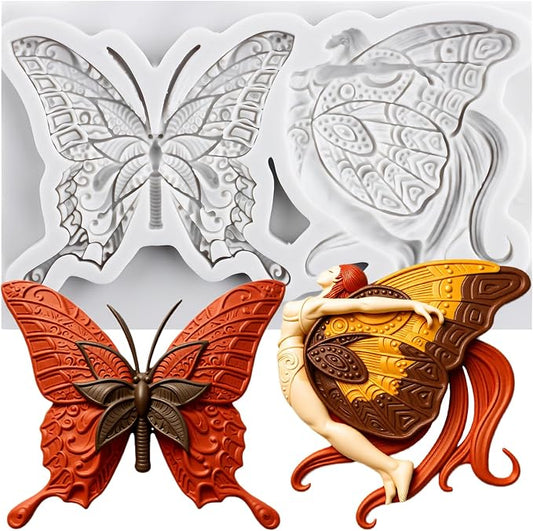 Butterfly Polymer Clay Molds Butterfly Fairy Silicone Mold for DIY Crafts Epoxy Resin Casting Polymer Clay Tools Craft Air Dry Jewelry Making