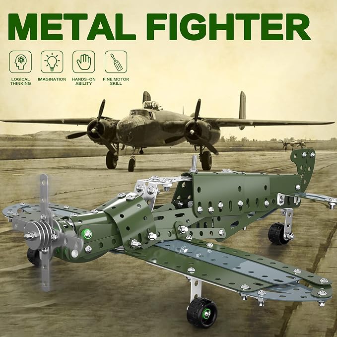Lucky Doug Building Toys Model Airplane Set - DIY Building Stem Projects Toys for Kids Boys Ages 8-12, Assembly Science Toys for Model Fans
