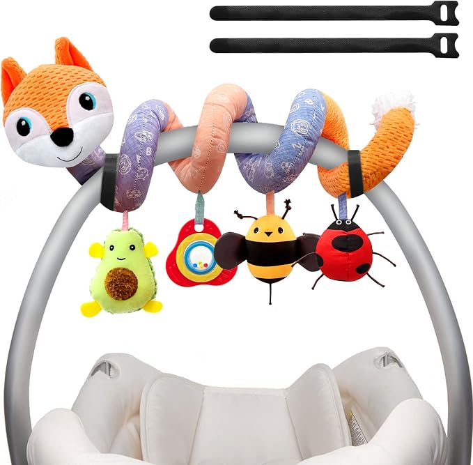 MONSTIME Car Seat Toys Newborn Toys, Stroller Toy Baby Toys 0-6 Months Carseat Toy for Infants 0-6 Months for Carseat Stroller Crib with Music Rattles Teether, Baby Toy for 0 3 6 9 12 Boys Girls