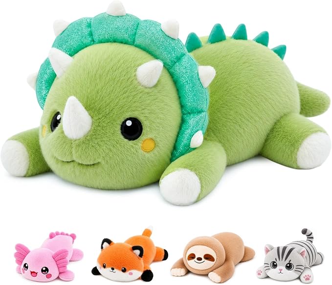 Triceratops Dinosaur Weighted Stuffed Animal Plush Toy(10.6 Inch, 0.7 Lbs)