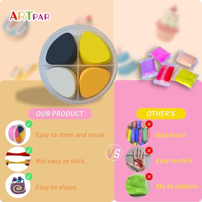 ARTPAR Halloween Crafts for Kids,Air Dry Clay Crafts Kit,12 Boxes Modeling Magic Soft Clay Art Sculpting Supplies,DIY Molding Clay Kit Hallowmas Pumpkin Party Favors for Boys & Girls Age 3-12