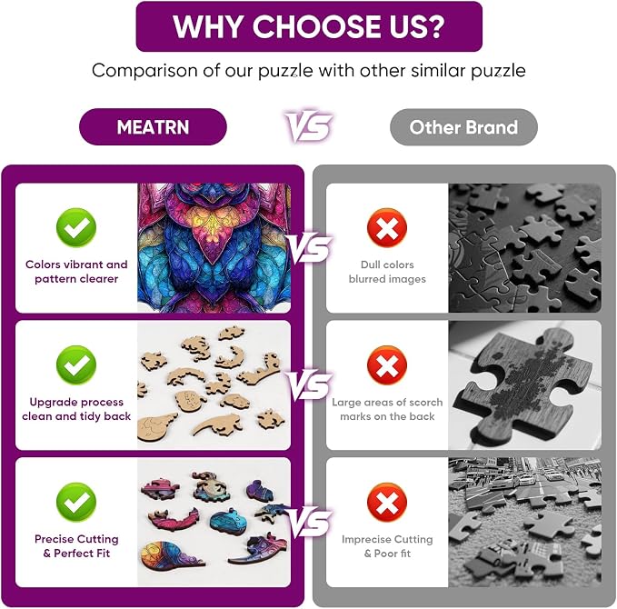 MEATRN Wooden Puzzles for Adults - Stained Glass Bat Wood Puzzles Adult, Unique Irregular Shape Animal Puzzle, Relaxing Family Game, Festival Decorative Gift for Kids, 198 Pcs, 11.4x11.1 in