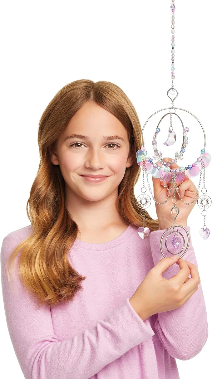 Make It Real: DIY Crystal Suncatcher - Silver, Purple & Soft Hues, Craft Your Own Beautiful Suncatcher, 139 Pieces Included, All-in-1 DIY Kit, Bedroom Décor, Tweens & Girls, Arts & Crafts, Ages 8+