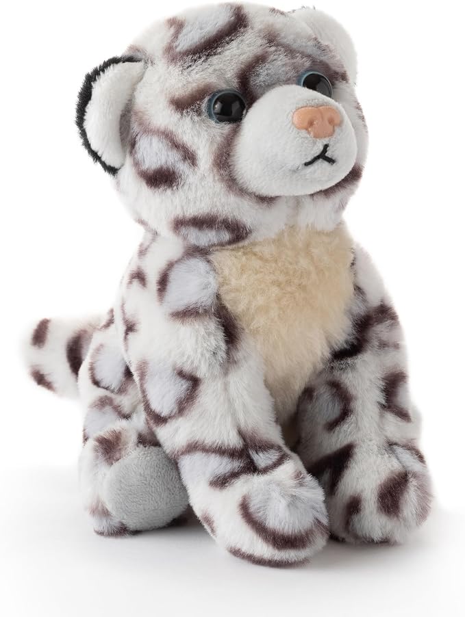 The Petting Zoo Snow Leopard Stuffed Animal Plushie, Gifts for Kids, Wild Onez Babiez Zoo Animals, Snow Leopard Plush Toy 6 inches