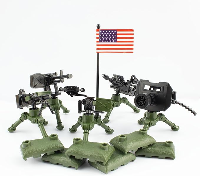 Toy Weapons Accessories Weapons Pack Military U.S 5 Types Heavy Weaponry Toys Military Equipment Battle Blocks Bricks Compatible with Major Brand, 3 Years Old and up