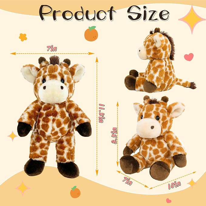 Stuffed Animal Plush Toy Soft Plushie Cuddly Giraffe Cute Plush Toy for Kids Toddlers Boys Girls Birthday Christmas Nursery Decor Party Favors