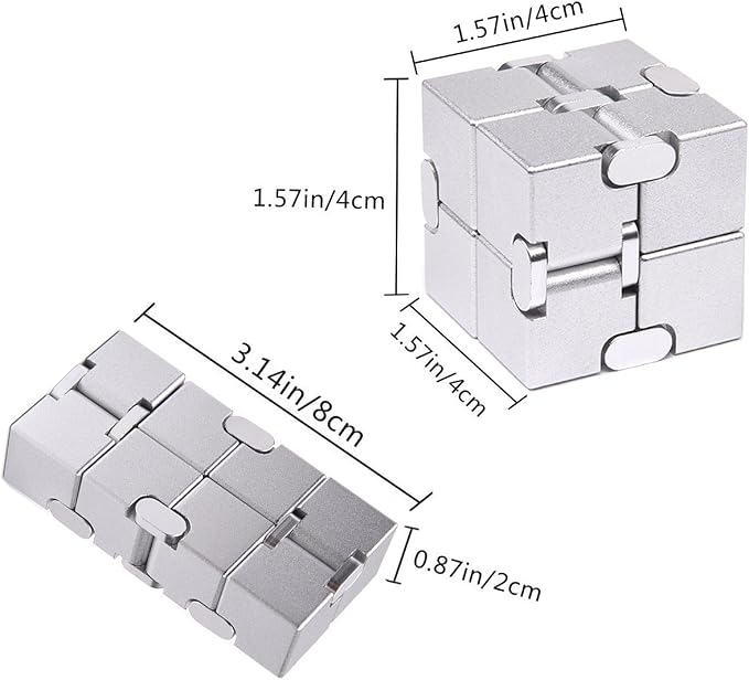 JOEYANK Fidget Cube New Version Fidget Finger Toys - Metal Infinity Cube Prime for Stress and Anxiety Relief/ADHD, Ultra Durable Sensory Gifts for Adults and Teens Kids