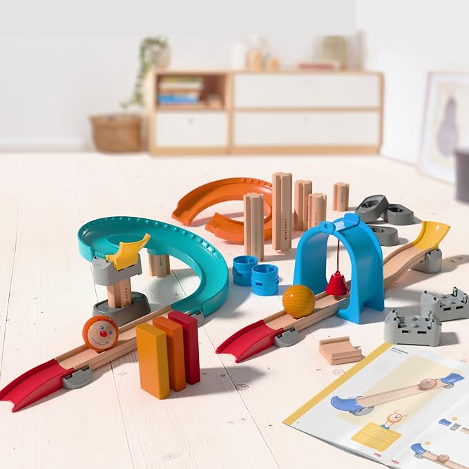 HABA Kullerbü Step-by-Step Marble Run - Clever Click System for Stable Fun - Marble Run from 12 Months - Can be Combined with All Kullerbü Tracks - 2012252001