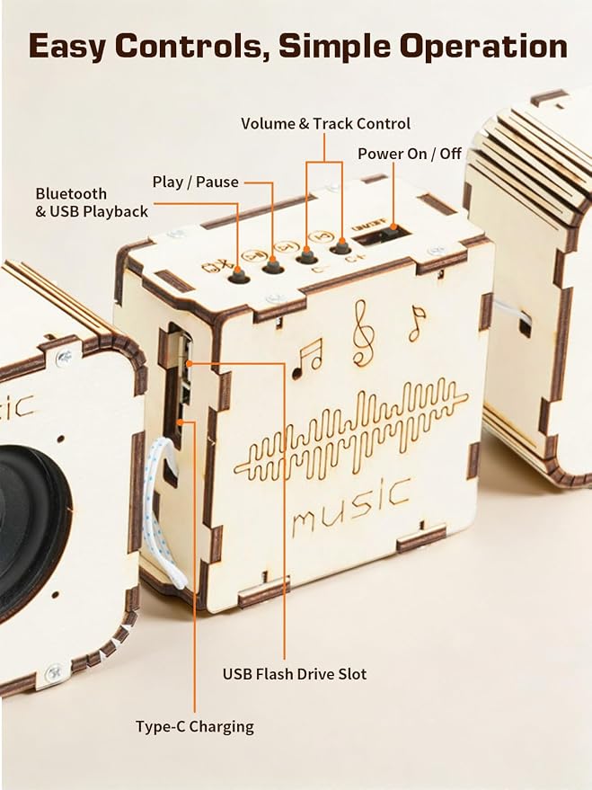 STEM Toys for Ages 8-14, DIY Bluetooth Speaker Kit for Kids 8-12 Science Kits for Kids Age 8-12, Build Your Own Speaker Educational Electronics Experiment Kit, Gifts for Boys Girls Teens