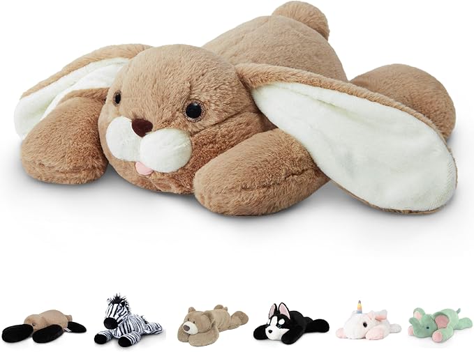 Niuniu Daddy 25" 5lb Bunny Weighted Stuffed Animal forKids and Adults, Soft Sensory Rabbit Plush Body Pillow for Calming Support, Large Animal Toy for Everyday Comfort Christmas Easter