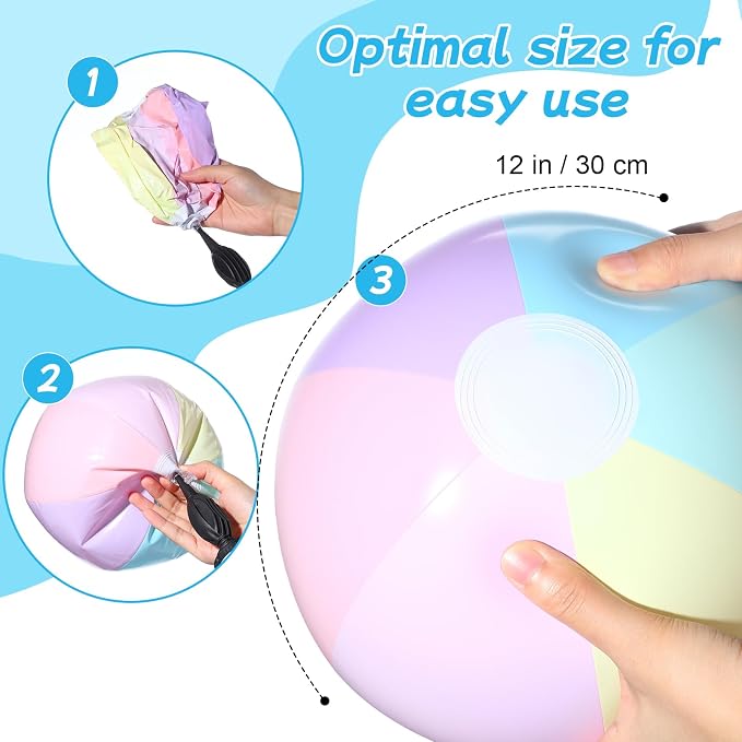 Lunmon 72 Pcs Beach Toys for Kids 24 Set Sand Buckets Shovels Bulk Pastel Beach Balls Inflatable Sand Toys for Girls Boys Toddlers Games Birthday Summer Pool Party Favor (Macaron, Castle)