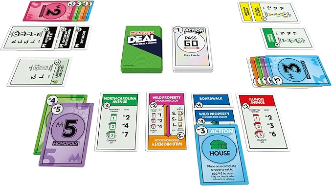 Monopoly Deal Card Game in Collectible Storage Tin | Ages 8+ | 2-5 Players | 15 Mins. | Fun Family Games for Kids, Teens, and Adults | Travel Games (Amazon Exclusive)