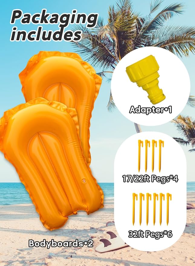 Spring Water Slip and Water Slide, 22ft *2 Lanes Slip Water Slides for Kids Backyards Ages 5-8 8-12 with Sprinkler and Inflatable Bodyboards, Summer Water Fun Toy for Outdoor Lawn Games Play