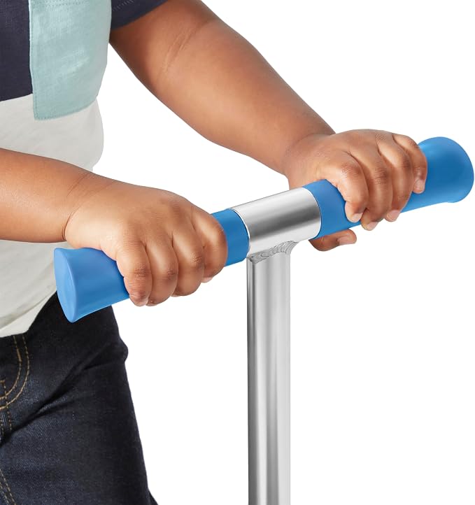 Radio Flyer Glider Jr. Scooter with Light Up Wheels, Blue, for Kids 2-5 Years Old, Lean-to-Steer, Adjustable Handlebar, Rear Foot Brake, Smooth Bearings, Comfort Grips, 3 Wheel Scooter for Kids