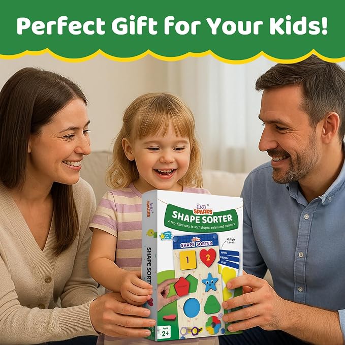 Smartivity Shape Sorter Learning Kit for Toddlers | 12 Shape Pieces + 10 Challenge Cards | Teaches Colors, Shapes, Numbers & Emotions | Montessori Toy for Boys & Girls Ages 2, 3, 4 Years