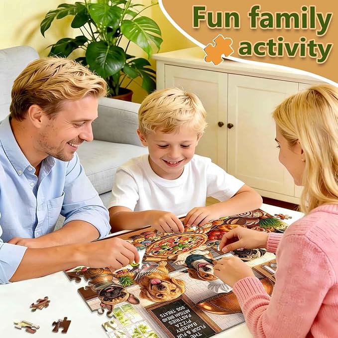 Puzzles for Kids Ages 6-8 and 8-10, 200 Piece Jigsaw Puzzle for Adults and Seniors – Funny Chef Doggy Puzzle, Cute Dog Puzzle, Educational Learning Toy for Boys and Girls, Family Game Gift